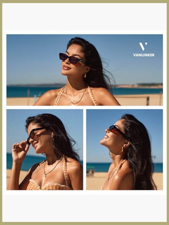 Polarized Square Cat Eye Sunglasses for Women Retro Vintage Shades main image 3